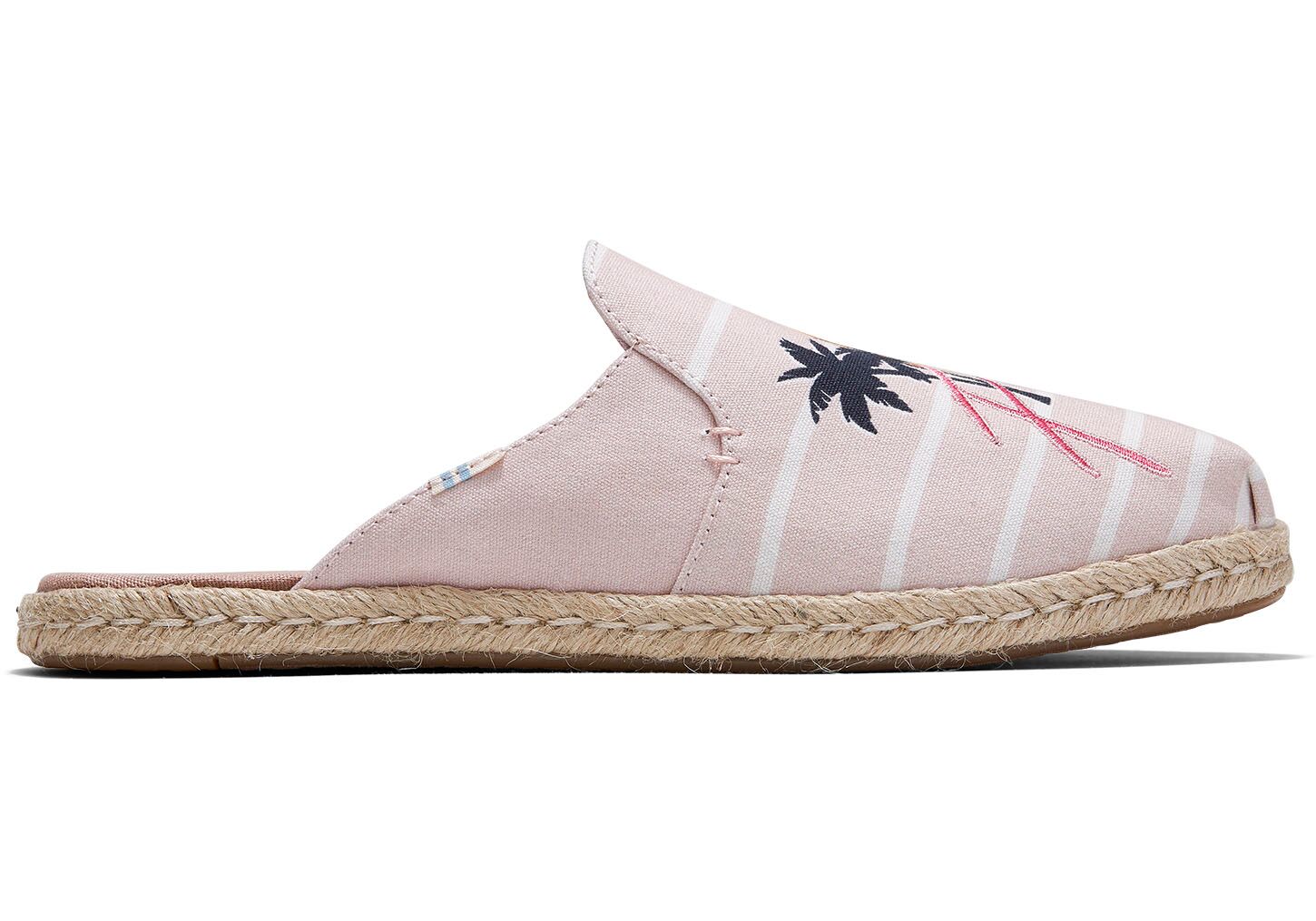 Toms Nova Palms Print Embroidery - Womens Slip On Espadrilles - Pink - NZ - 276103COG